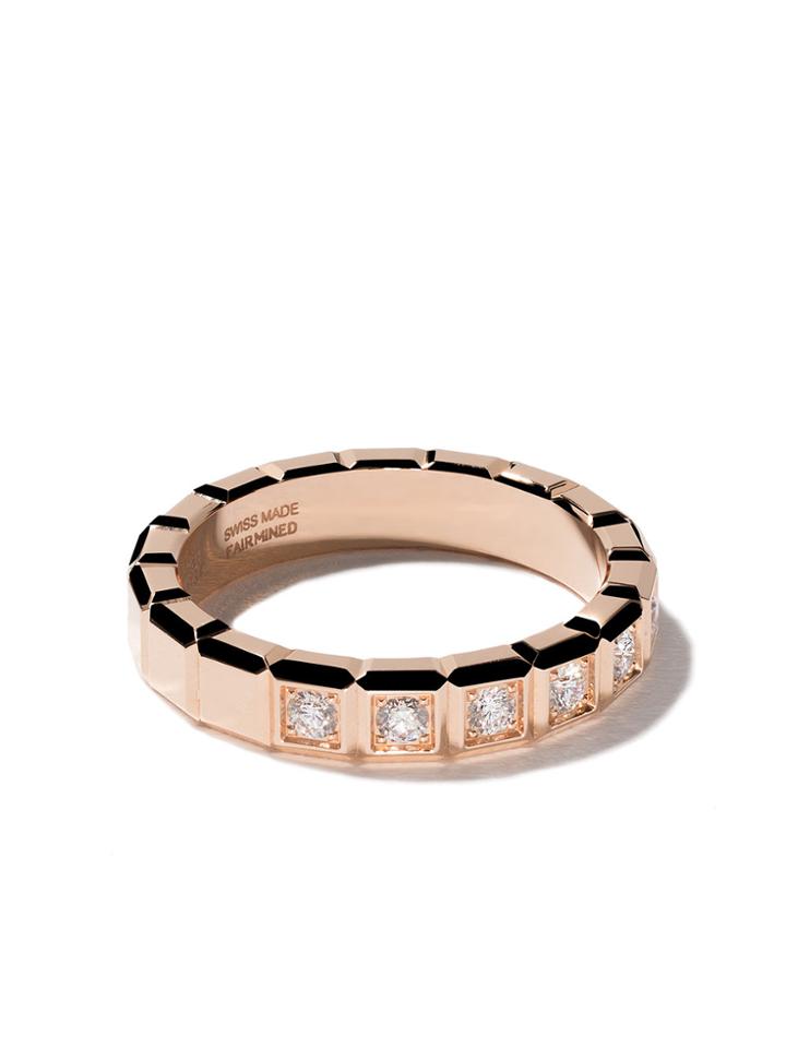 Chopard 18kt Rose Gold Ice Cube Diamond Ring - Unavailable