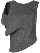 Maison Margiela Single Sleeved Knitted Top - Grey