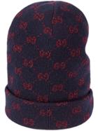 Gucci Cappello In Alpaca Con Motivo Gg - Blue