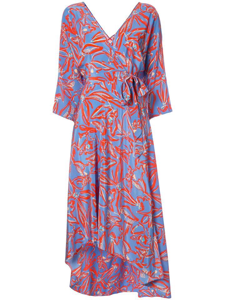 Dvf Diane Von Furstenberg Asymmetrical Hem Dress - Blue