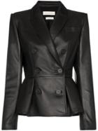 Alexander Mcqueen Double-breasted Peplum Jacket - Black