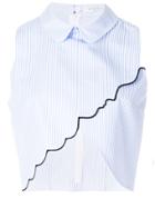 Vivetta Cropped Striped Shirt - Blue