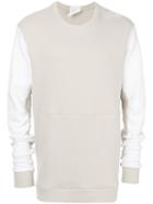 Lost & Found Rooms - Kangaroo Pocket Bicolour Sweatshirt - Men - Cotton - Xs, Nude/neutrals, Cotton