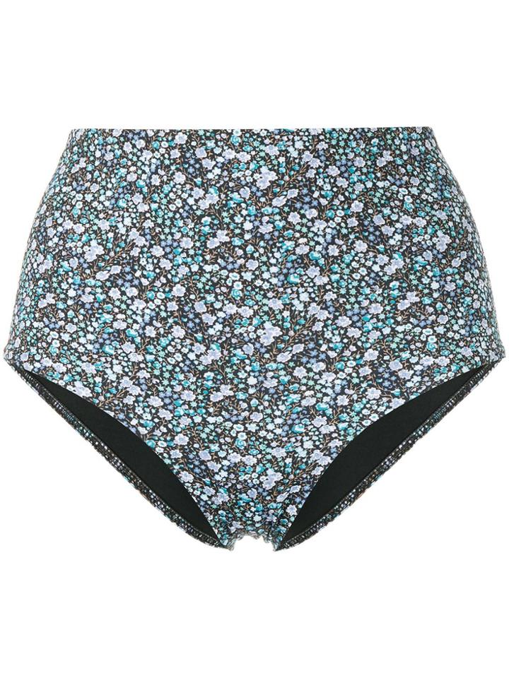 Matteau Floral Print Bikini Bottoms - Blue