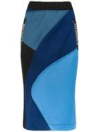 À La Garçonne Panelled Midi Skirt - Blue