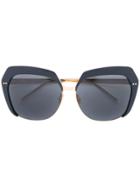 Linda Farrow Oversized Contrast Sunglasses - Black