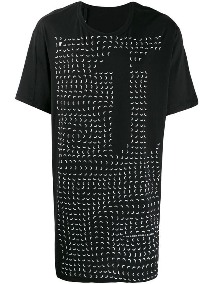11 By Boris Bidjan Saberi Printed Long Length T-shirt - Black