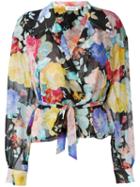 Attico Floral Print Wrap Blouse, Women's, Size: Iii, Silk