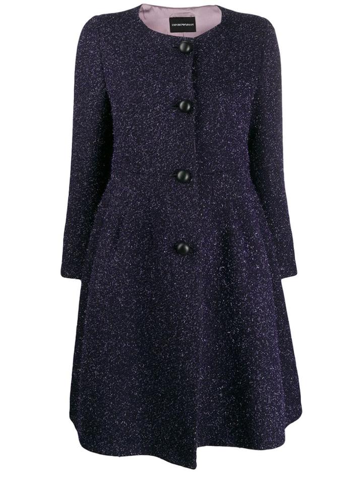 Emporio Armani Peplum Coat - Purple