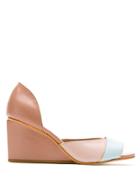 Sarah Chofakian Komai Leather Wedge Pumps - Neutrals