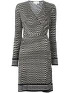 Michael Michael Kors Printed Wrap Dress, Women's, Size: Xs, Black, Polyester/spandex/elastane