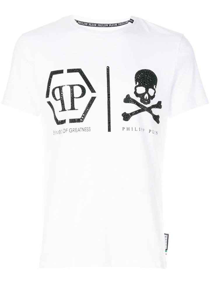 Philipp Plein Logo Skull T-shirt - White