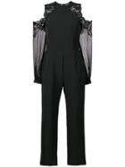 Ermanno Scervino Cold Shoulder Lace Insert Jumpsuit - Black
