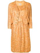 William Vintage Brocade Dress And Jacket Ensemble - Yellow & Orange