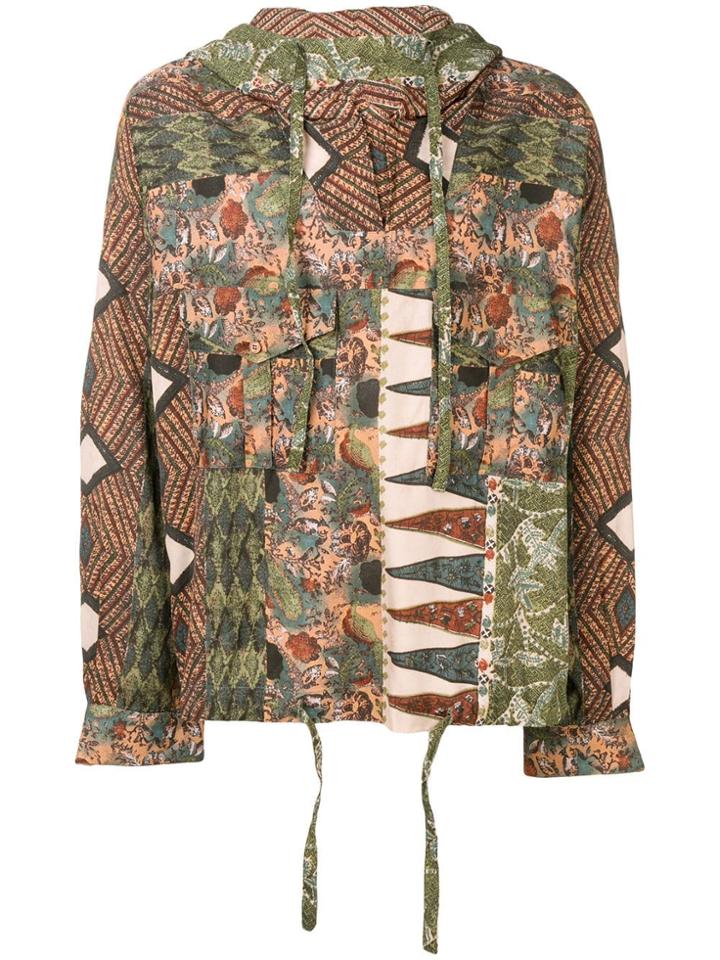 Martine Rose Printed Patchwork Hoodie - Brown