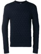 Theory Geometric Texture Fitted Sweater - Blue