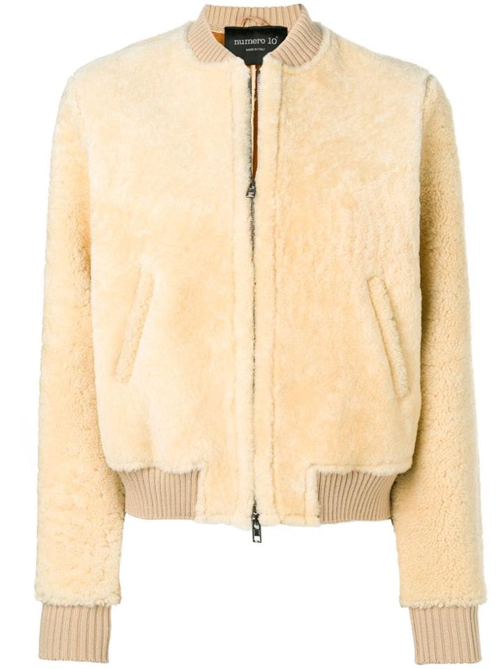 Numero 10 Zipped Bomber Jacket - Neutrals