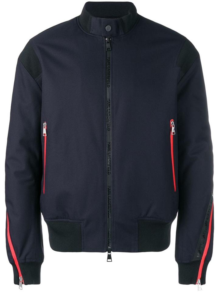 Karl Lagerfeld Zipped Sleeves Jacket - Blue