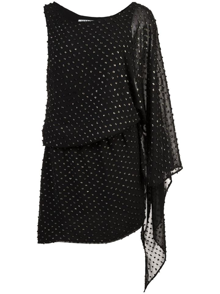 Haney Asymmetric Short Dress - Black