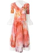 Comme Des Garçons Comme Des Garçons Printed Ruffle Dress - White