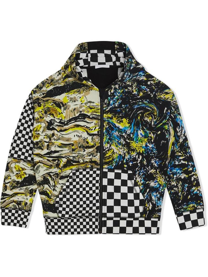 Burberry Kids Graphic Print Cotton Hooded Top - Black