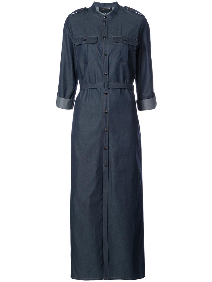 Vanessa Seward - Belted Shirt Dress - Women - Cotton - 38, Blue, Cotton