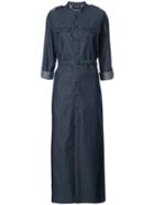 Vanessa Seward - Belted Shirt Dress - Women - Cotton - 38, Blue, Cotton