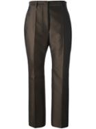 Jil Sander Tailored Cropped Trousers, Women's, Size: 40, Green, Cotton/polyamide/wool