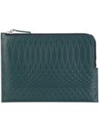 Paul Smith 'no.9' Zipped Pouch, Adult Unisex, Green, Calf Leather