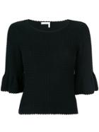 See By Chloé Textured Bell-sleeve Jumper - Black