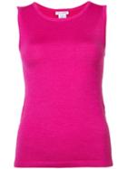 Oscar De La Renta - Jewel Neck Tank Top - Women - Silk/virgin Wool - L, Pink/purple, Silk/virgin Wool