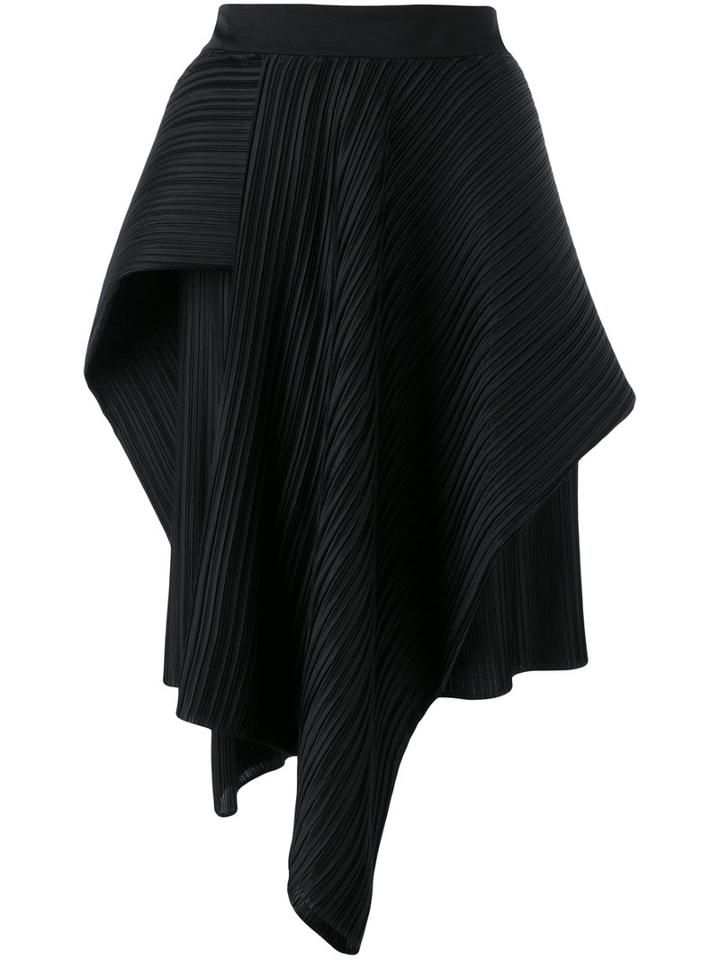 Christian Wijnants - Asymmetric Pleated Skirt - Women - Polyester - 38, Women's, Black, Polyester