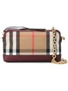 Burberry Checked Shoulder Bag, Women's, Red