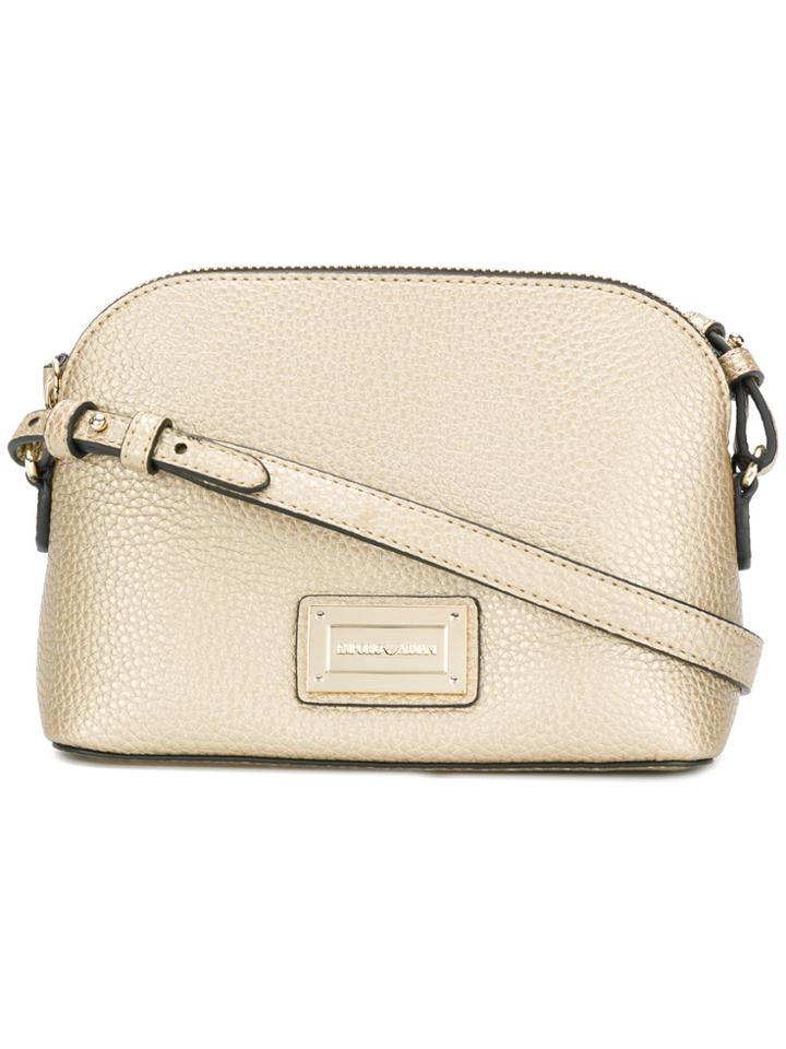 Emporio Armani Front Logo Crossbody Bag - Metallic