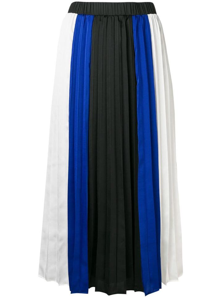 Dkny Striped Pleated Skirt - Black