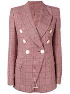 Petar Petrov Jet Check Double Breasted Jacket - Red
