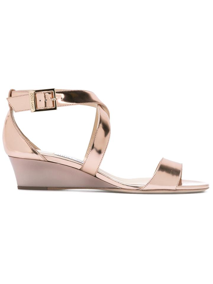Jimmy Choo Wedge Sandals - Pink & Purple