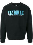 Ktz Mountain Letter Embroidered Sweatshirt - Black