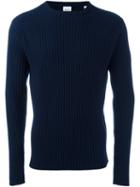 Aspesi Ribbed Pullover, Men's, Size: 48, Blue, Cashmere/wool/yak