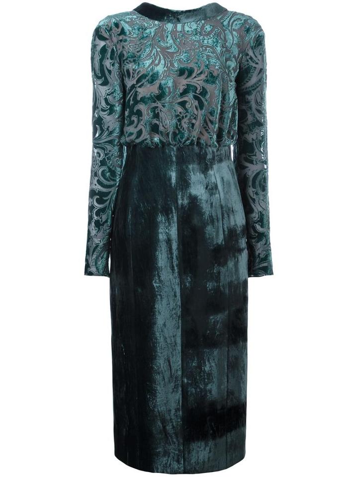 Lanvin Draped Waist Dress, Women's, Size: 36, Green, Silk/viscose