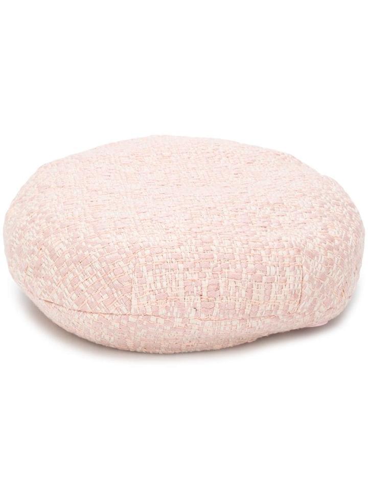 Maison Michel Flore Tweed Beret - Pink