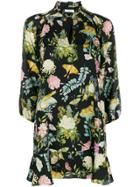 Vilshenko Floral Flared Midi Dress - Black