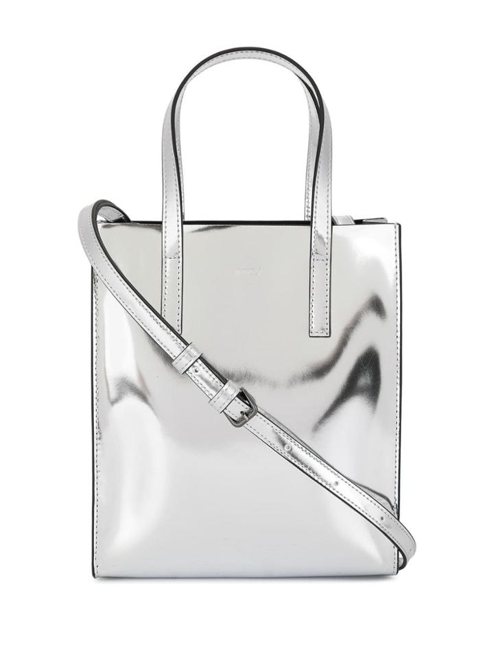 Juun.j Logo Embossed Shoulder Bag - Silver