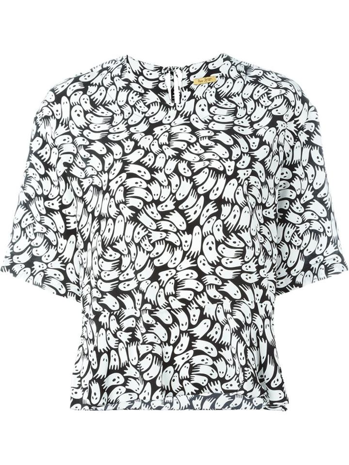 Peter Jensen Ghost Print Blouse - Black