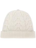 N.peal Pom-pom Cable Knit Beanie Hat - Neutrals