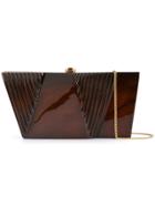 Rocio Wasabi Sculpted Box Clutch - Brown