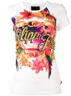 Philipp Plein - Tropical Print T-shirt - Women - Polyester - L, Women's, White, Polyester