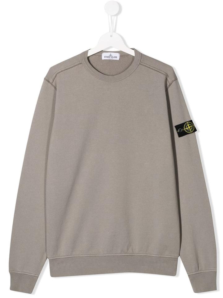 Stone Island Junior Teen Logo Sweatshirt - Green