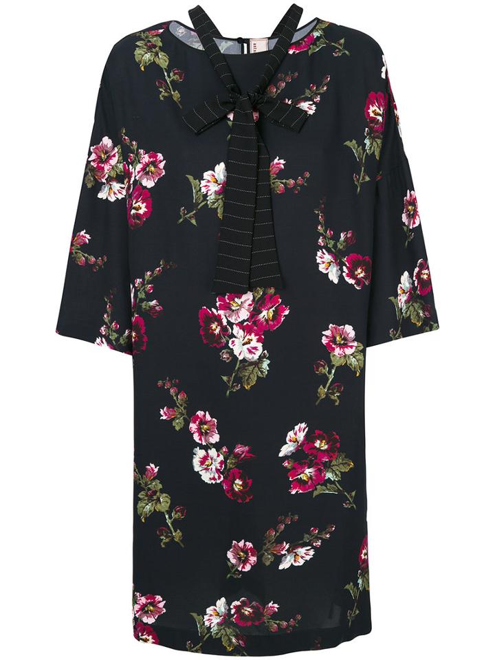 Antonio Marras - Flower Print Dress - Women - Polyester/viscose - 40, Black, Polyester/viscose