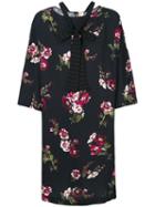 Antonio Marras - Flower Print Dress - Women - Polyester/viscose - 40, Black, Polyester/viscose